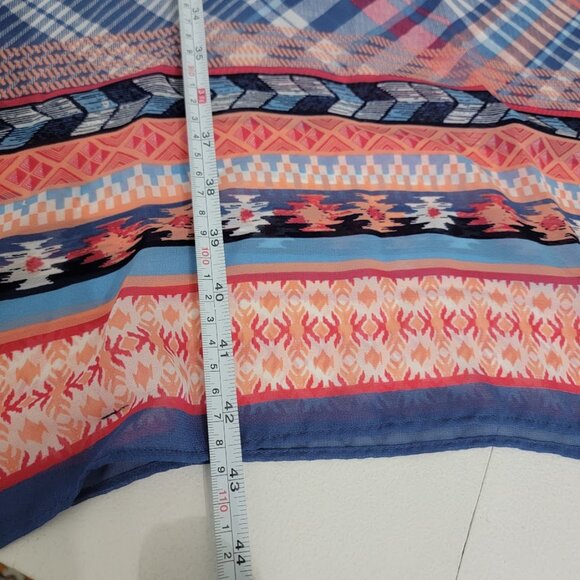 Catherines One Size Multicolor Kaftan Kimono Southwestern Boho Lightweight Geo - Picture 6 of 9